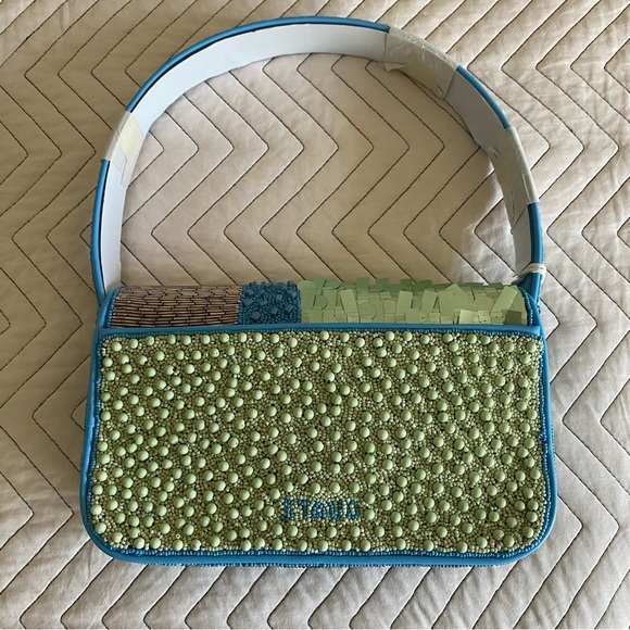 Tommy Beaded Patchwork Shoulder Bag Staud NWT - Picture 7 of 17